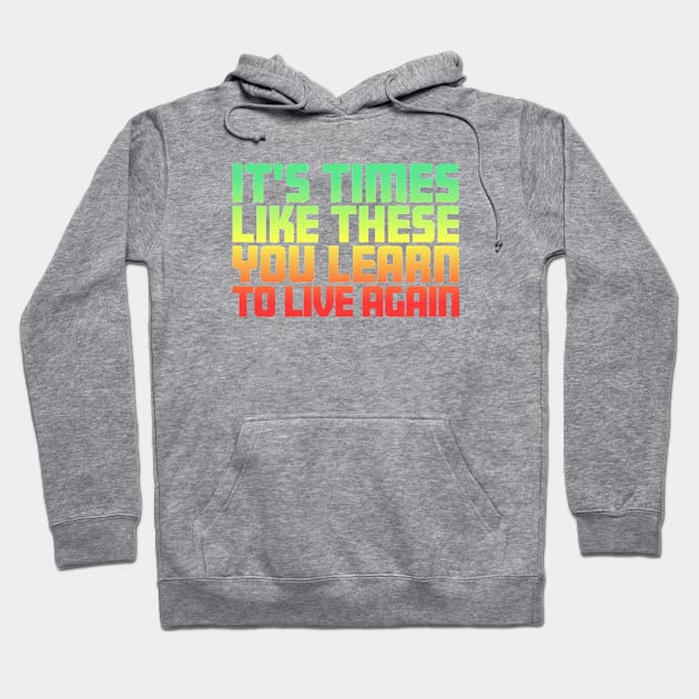 It's Times Like These You Learn To Live Again | Green Red Fade Hoodie by stuartjsharples